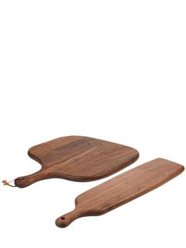 商品Set Of 2 Walnut Wood Cutting Boards图片
