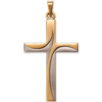 Macy's | Two-Tone Cross in 14k Gold and 14k White Gold商品图片,2.5折