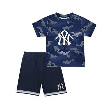 Outerstuff | Little Boys and Girls Navy New York Yankees Field Ball T-shirt and Shorts Set,商家Macy's,价格¥372