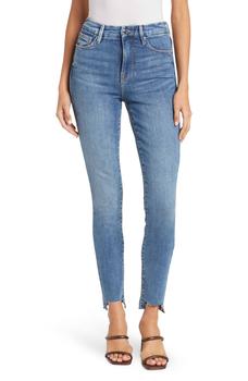 product High Waist Raw Step Hem Skinny Jeans image