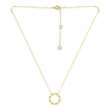 商品Cubic Zirconia Circle Mom Pendant Necklace in 18k Gold-Plated Sterling Silver, 16" + 2" extender, Created for Macy's图片