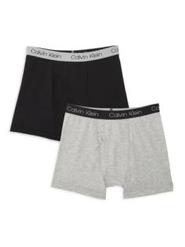 商品Calvin Klein | Boy's 2-Piece Logo Stretch-Cotton Boxer Briefs,商家Saks OFF 5TH,价格¥73图片
