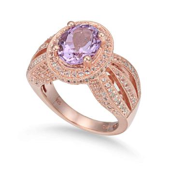 商品Suzy Levian Sterling Silver 4.52 TCW Purple Amethyst Oval Ring,商家Premium Outlets,价格¥1799图片