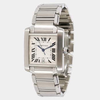 推荐Cartier Silver Stainless Steel Tank Francaise W51002Q3 Automatic Men's Wristwatch 28 mm商品