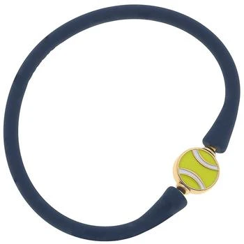 Bali Tennis Ball Bead Silicone Bracelet In Navy