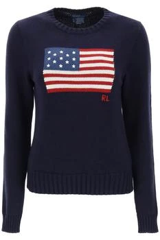 推荐Polo ralph lauren cotton sweater with flag intarsia商品