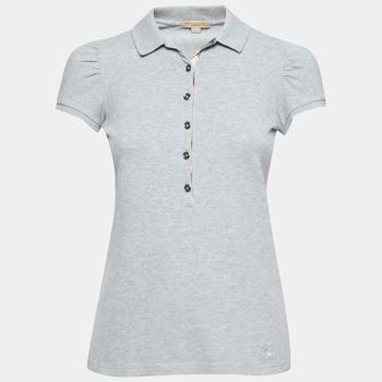 美国burberry, [二手商品] Burberry | Burberry Brit Grey Cotton Puff Sleeve Polo T-Shirt S商品图片 8.4折