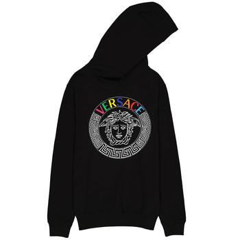 Versace | Versace Mens Embroidered Multi Logo Medusa Popover Hoodie, Size Small商品图片,5.5折