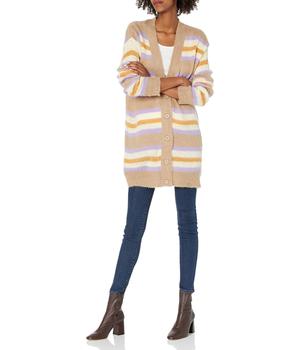 推荐KENDALL + KYLIE Women's Striped Long Cardigan商品