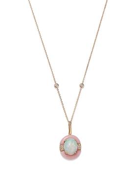 商品Bloomingdale's | Multicolor Opal & Diamond Circle Pendant Necklace in 14K Yellow Gold, 18"  - 100% Exclusive,商家Bloomingdale's,价格¥10856图片