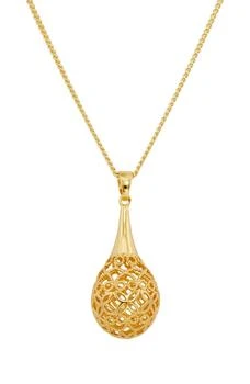 Savvy Cie Jewels | 18K Gold Plated Filigree Drop Pendant Necklace,商家Nordstrom Rack,价格¥224