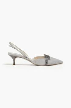 Rene Caovilla | Cutout embellished suede slingback pumps 4.5折