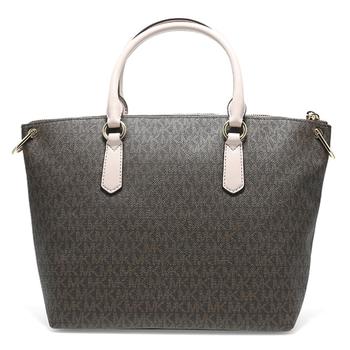 michael kors bradshaw单肩包, Michael Kors | 迈克·科尔斯MICHAEL KORS MK女包专柜款ELSONPVC配皮深棕配粉色单肩手提包30F0G1ES3B BRN SFTPINK商品图片 