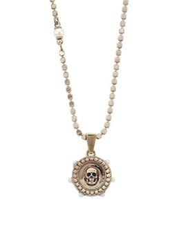 商品Alexander McQueen | Goldtone Crystal & Faux Pearl Skull Medallion Necklace,商家Saks Fifth Avenue,价格¥3334图片