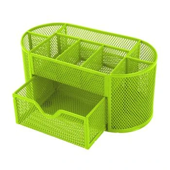 Fresh Fab Finds | 9-Compartment Metal Mesh Pencil Holder Desk Organizer, Pen Storage Green,商家Verishop,价格¥274