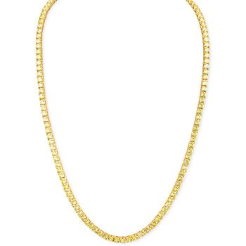 Esquire Men's Jewelry | Yellow Cubic Zirconia 22" Tennis Necklace in 14k Gold-Plated Sterling Silver, Created for Macy's商品图片,3.9折