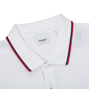 Burberry, Burberry | BURBERRY 博柏利 白色cotton polo shirt棉质翻领刺绣开襟衫男士POLO衫 8017004商品图片 独家减免邮费