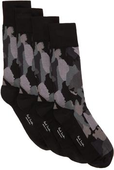 Paul Smith | Four-Pack Black Camouflage Socks商品图片,额外8.5折, 独家减免邮费, 额外八五折