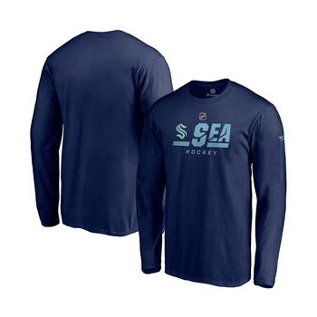 Fanatics | Men's Navy Seattle Kraken Authentic Pro Secondary Logo Long Sleeve T-shirt商品图片,7.8折