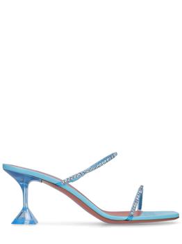 amina muaddi是什么牌子, Amina Muaddi | 70mm Gilda Glass Pvc Mules商品图片 额外8.5折, 额外八五折