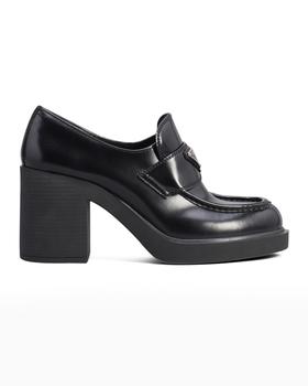 Prada | Chocolate Flow Heeled Loafers商品图片,