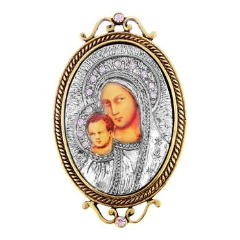 Symbols of Faith | 14K Gold-Dipped and Silver-Tone Purple Crystal Enamel Iconica Mary Brooch,商家Macy's,价格¥484