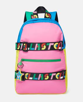 Stella McCartney | Stella McCartney - Colourblock Logo Strap Backpack, Woman, Multicolour商品图片,7折