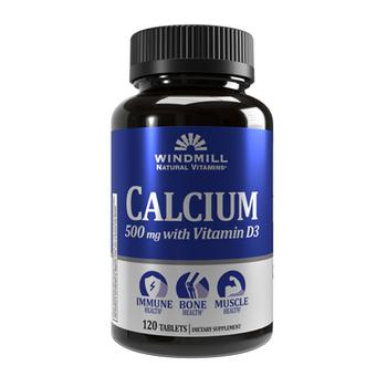 推荐Windmill Calcium 500mg with Vitamin D3 Tablets, 120 Ea商品