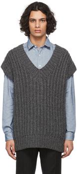 AMI | Grey Hand Knitted Oversize Sweater商品图片,