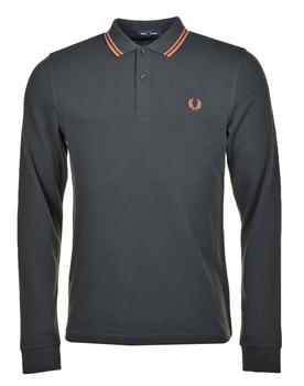 Fred Perry | Long Sleeve Twin Tipped Polo Shirt Night Green商品图片,