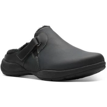 Clarks | Clarks Womens Roseville Clog Leather Faux Fur Lined Clogs 2.4折, 满$150享8.5折, 满折