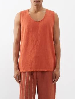 推荐Kiibok scoop-neck cotton-gauze tank top商品