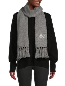 Jimmy Choo | Tassel Logo Wool Scarf 5.3折