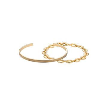 Unwritten | Cuff and Gucci Chain Bracelet Duo Set, 2 piece商品图片,2.9折