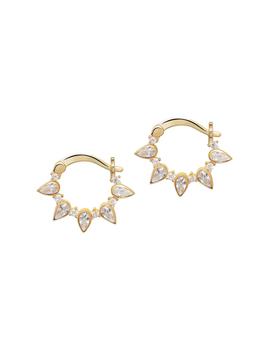 Celebrations, Gabi Rielle | Celebration 14K Gold Vermeil & Spike Crystal Hoop Earrings商品图片 6折