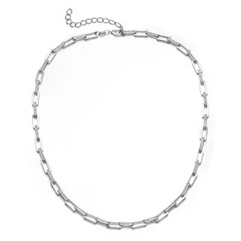 Genevive | Sterling Silver White Gold Plated Cubic Zirconia Necklace,商家Premium Outlets,价格¥843