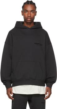 essentials hoodie, Essentials | 黑色棉质连帽衫卫衣商品图片 