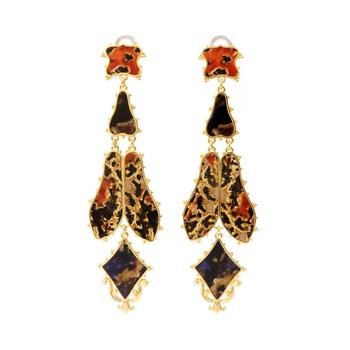 Burberry | Burberry Regal Butterly Resin And Gold-plated Drop Earrings商品图片,2折