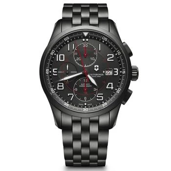 推荐Victorinox Swiss Army Men's Automatic Chronograph Watch - AirBoss Black Dial Bracelet | 241741商品