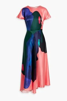 ROKSANDA | Adriana asymmetric printed silk-satin midi dress 4.5折, 独家减免邮费