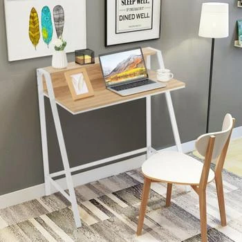 Hivvago | 2 Tier Computer Desk PC Laptop Table Study Writing Home Office Workstation New-Natural,商家Premium Outlets,价格¥629