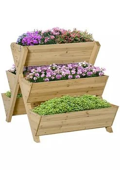 Outsunny | Raised Garden Bed Freestanding Planter Stand with 5 Planting Boxes and 4 Hooks Good for Herbs Flowers or Vegetables in Patio Balcony Indoor Outdoor,商家Belk,价格¥1432