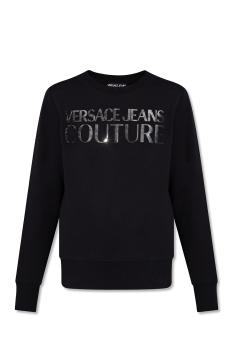 Versace | VERSACE JEANS COUTURE 女士黑色棉质长袖T恤 72HAIG01-CF01G-S89商品图片,满$100享9.5折, 满折