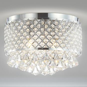 商品JONATHAN Y | Evelyn 14.7" 3-Light Crystal Drops/Metal LED Flush Mount,商家Premium Outlets,价格¥1179图片