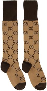 Gucci | Beige & Brown GG Print Socks商品图片,独家减免邮费