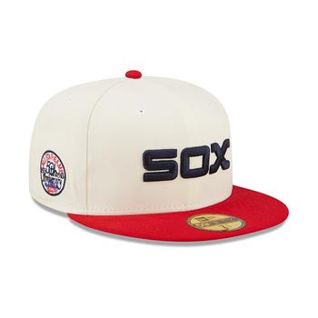 时尚mlb羽绒服男装, New Era | Men's White and Red Chicago White Sox Cooperstown Collection 1983 MLB All-Star Game Chrome 59FIFTY Fitted Hat商品图片 