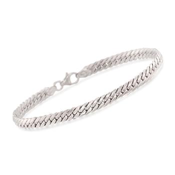 商品Ross-Simons | Ross-Simons Italian 14kt White Gold Cuban-Link Bracelet,商家Premium Outlets,价格¥2855图片