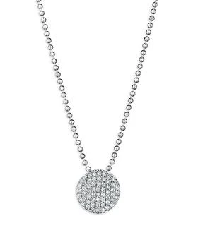 Phillips House | 14K White Gold Affair Diamond Pavé Mini Disc Chain Pendant Necklace, 16-18",商家Bloomingdale's,价格¥14677