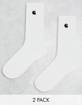 Carhartt WIP | Carhartt WIP madison 2 pack socks in white 