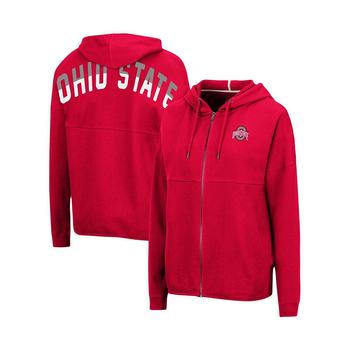 Colosseum | Women's Scarlet Ohio State Buckeyes Two-Hit Full-Zip Hoodie商品图片,